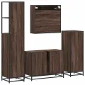 Ensemble de meubles de salle de bain 4 pcs chêne marron
