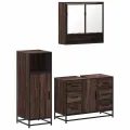 Ensemble de meubles de salle de bain 3 pcs Chêne marron