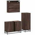 Ensemble de meubles de salle de bain 3 pcs Chêne marron