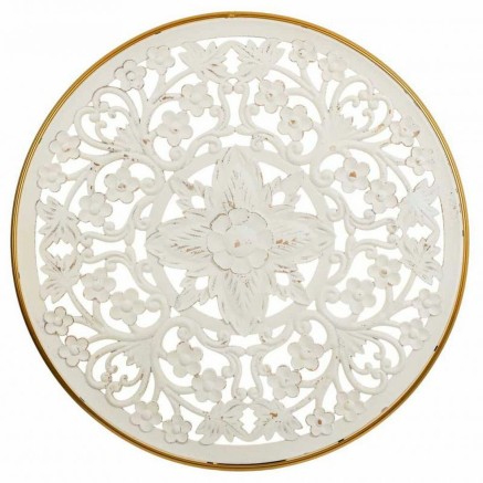 Decoración de Pared Alexandra House Living Blanco Metal Madera MDF 3