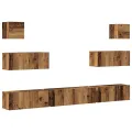 Ensemble de meuble TV mural 7 pcs vieux bois bois d'ingénierie