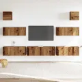 Ensemble de meuble TV mural 7 pcs vieux bois bois d'ingénierie