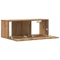 Meuble TV mural chêne artisanal 80x30x30 cm bois d'ingénierie