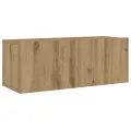 Meubles TV muraux 3 pcs chêne artisanal bois d'ingénierie