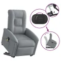 Fauteuil de massage inclinable Gris clair Tissu