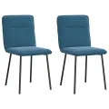 Chaises à manger lot de 2 Bleu Velours