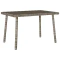  Table basse de jardin rectangulaire gris 60x40x37 cm rotin