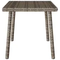  Table basse de jardin rectangulaire gris 60x40x37 cm rotin