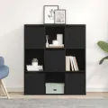 Bibliothèque chêne noir 89x24x101,5 cm bois d'ingénierie