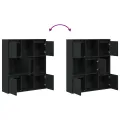Bibliothèque chêne noir 89x24x101,5 cm bois d'ingénierie