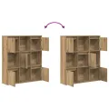 Bibliothèque chêne artisanal 89x24x101,5 cm bois d'ingénierie