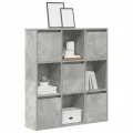 Bibliothèque gris béton 89x24x101,5 cm bois d'ingénierie
