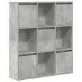 Bibliothèque gris béton 89x24x101,5 cm bois d'ingénierie