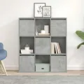 Bibliothèque gris béton 89x24x101,5 cm bois d'ingénierie