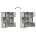 Bibliothèque gris béton 89x24x101,5 cm bois d'ingénierie