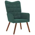 Chaise de relaxation Vert foncé Velours