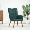 Chaise de relaxation Vert foncé Velours