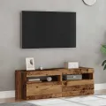 Meubles TV avec lumières LED 2 pcs vieux bois bois d'ingénierie
