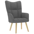 Chaise de relaxation Gris foncé Tissu