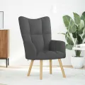 Chaise de relaxation Gris foncé Tissu