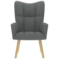 Chaise de relaxation Gris foncé Tissu
