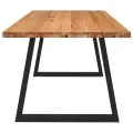 Table à manger marron clair bois de chêne massif rectangulaire