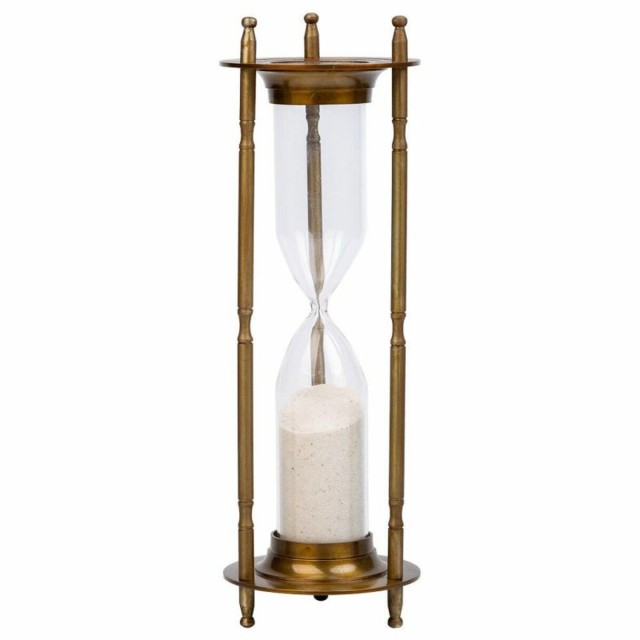 Hourglass Alexandra House Living Brown Aluminium 10 x 30 x 10 cm