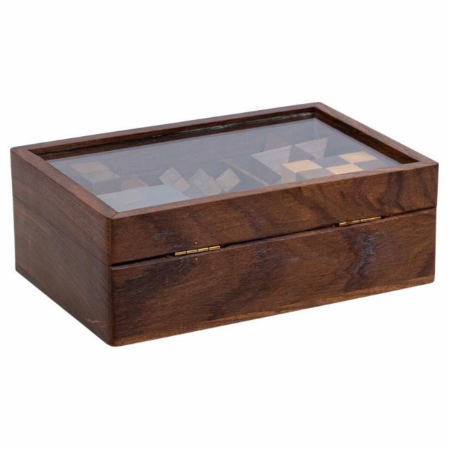 Puzzle Alexandra House Living Brown Glass Acacia 12 x 6 x 17 cm 6 Piec