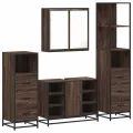 Ensemble de meubles de salle de bain 4 pcs chêne marron
