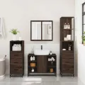 Ensemble de meubles de salle de bain 4 pcs chêne marron
