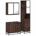 Ensemble de meubles de salle de bain 3 pcs Chêne marron