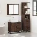 Ensemble de meubles de salle de bain 3 pcs Chêne marron
