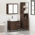 Ensemble de meubles de salle de bain 3 pcs Chêne marron