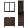 Ensemble de meubles de salle de bain 3 pcs Chêne marron