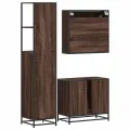 Ensemble de meubles de salle de bain 3 pcs Chêne marron