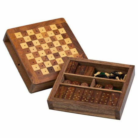 Verzameling traditionele spellen Alexandra House Living Bruin 16 x 3 x