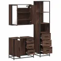 Ensemble de meubles de salle de bain 3 pcs Chêne marron