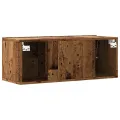 Meuble TV mural vieux bois 80x30x30 cm bois d'ingénierie