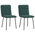 Chaises à manger lot de 2 Vert foncé Velours