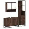 Ensemble de meubles de salle de bain 3 pcs Chêne marron