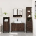 Ensemble de meubles de salle de bain 3 pcs Chêne marron