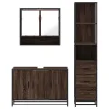 Ensemble de meubles de salle de bain 3 pcs Chêne marron