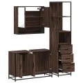 Ensemble de meubles de salle de bain 3 pcs Chêne marron