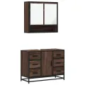 Ensemble de meubles de salle de bain 2 pcs Chêne marron