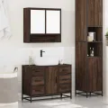 Ensemble de meubles de salle de bain 2 pcs Chêne marron