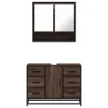 Ensemble de meubles de salle de bain 2 pcs Chêne marron