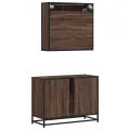 Ensemble de meubles de salle de bain 2 pcs Chêne marron