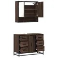 Ensemble de meubles de salle de bain 2 pcs Chêne marron