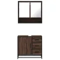 Ensemble de meubles de salle de bain 2 pcs Chêne marron