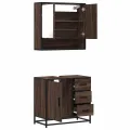 Ensemble de meubles de salle de bain 2 pcs Chêne marron